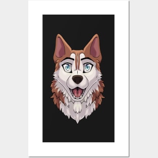 Shocked Surprised Expression Red Husky Dog Posters and Art